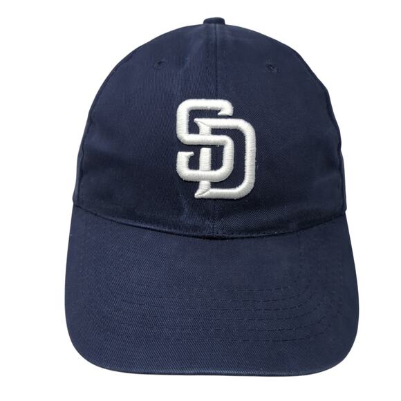 SD Strapback Baseball Cap Blue One Size Adjustable Embroidered Cotton BWM Global - Picture 1 of 10